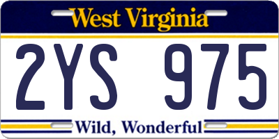 WV license plate 2YS975