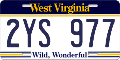 WV license plate 2YS977
