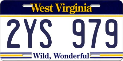 WV license plate 2YS979