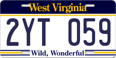 WV license plate 2YT059