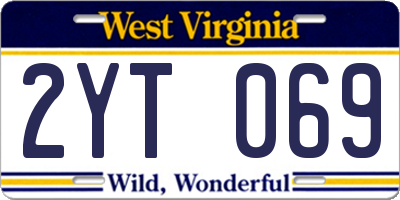 WV license plate 2YT069