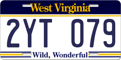 WV license plate 2YT079