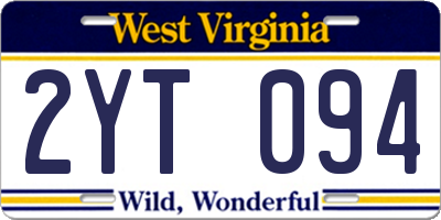 WV license plate 2YT094