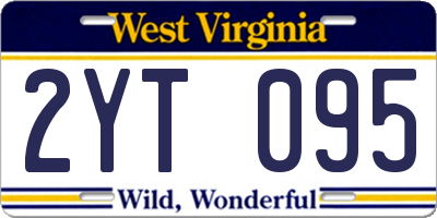 WV license plate 2YT095