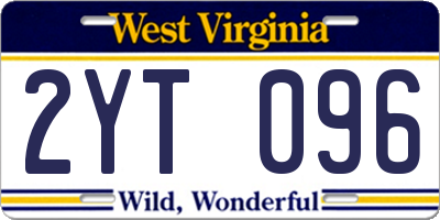 WV license plate 2YT096