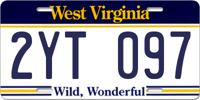 WV license plate 2YT097