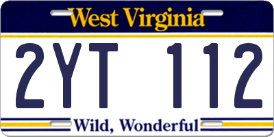 WV license plate 2YT112