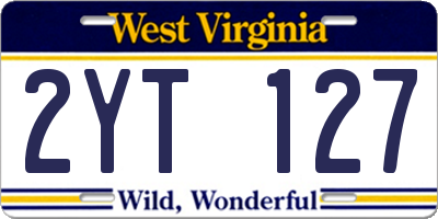 WV license plate 2YT127
