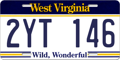 WV license plate 2YT146