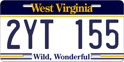 WV license plate 2YT155