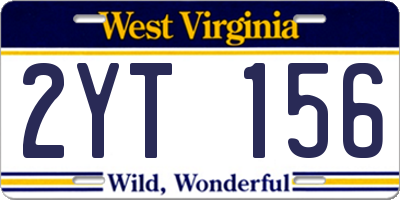 WV license plate 2YT156