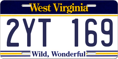 WV license plate 2YT169