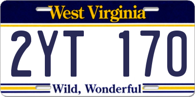 WV license plate 2YT170