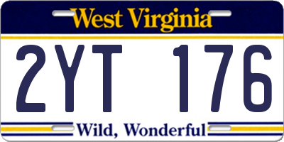 WV license plate 2YT176
