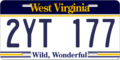 WV license plate 2YT177