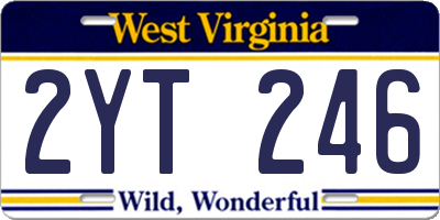 WV license plate 2YT246