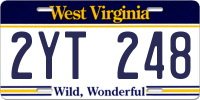 WV license plate 2YT248