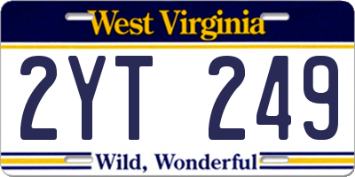 WV license plate 2YT249