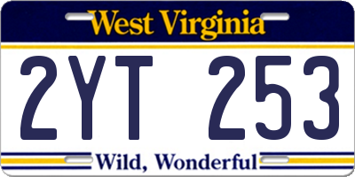 WV license plate 2YT253
