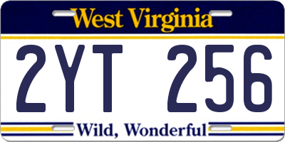WV license plate 2YT256