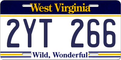 WV license plate 2YT266