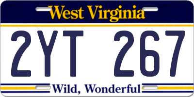 WV license plate 2YT267
