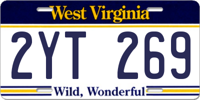 WV license plate 2YT269