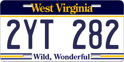 WV license plate 2YT282