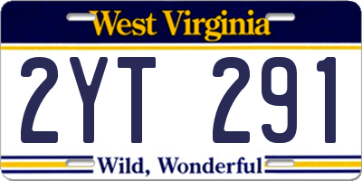 WV license plate 2YT291