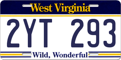 WV license plate 2YT293