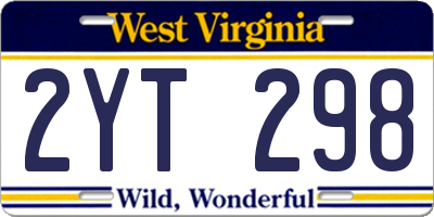 WV license plate 2YT298