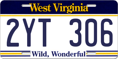 WV license plate 2YT306