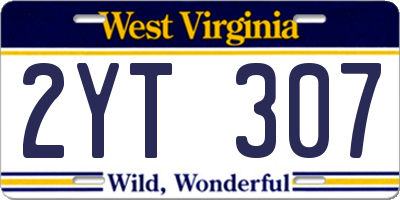 WV license plate 2YT307