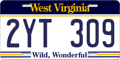 WV license plate 2YT309