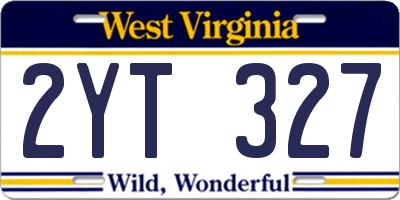 WV license plate 2YT327
