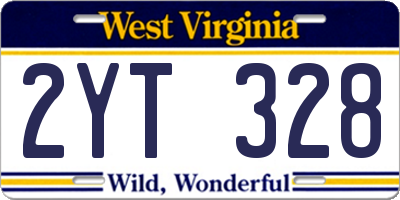 WV license plate 2YT328