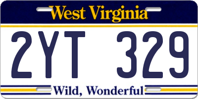 WV license plate 2YT329