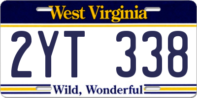 WV license plate 2YT338