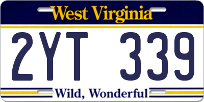 WV license plate 2YT339