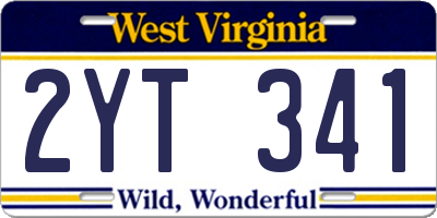WV license plate 2YT341
