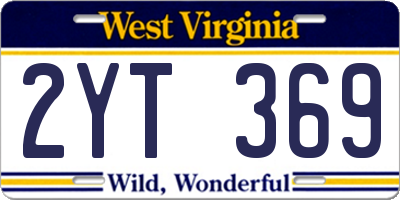 WV license plate 2YT369