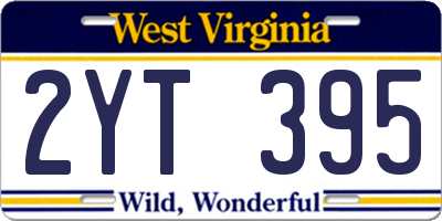 WV license plate 2YT395