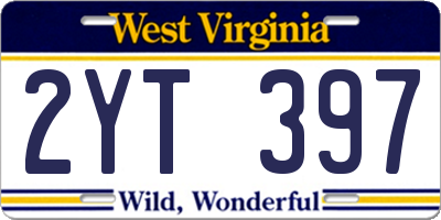 WV license plate 2YT397