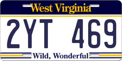 WV license plate 2YT469