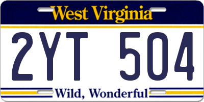 WV license plate 2YT504