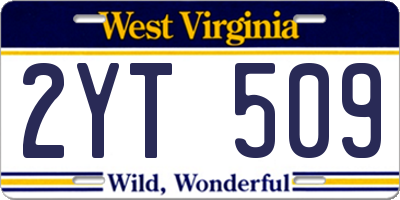 WV license plate 2YT509