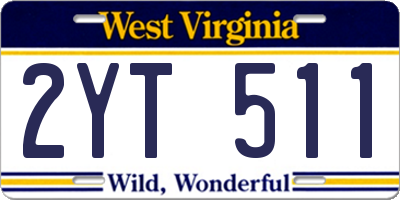WV license plate 2YT511
