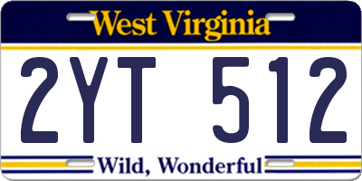 WV license plate 2YT512