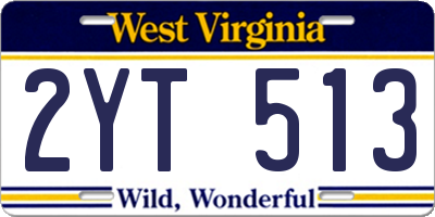 WV license plate 2YT513