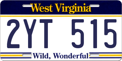 WV license plate 2YT515